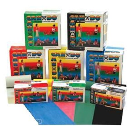 Cando International No Latex Exercise Band - Dispener Box of 40 - 4ft Ready to Use - Gold - XXX-Heavy, 40PK 1368839